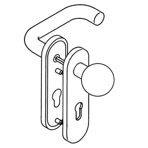 HEWI FS-Garnitur 111R13.113 Kunststoff 90 D/K TS 38-48 mm PZ rund  DIN L/R