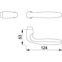 Hoppe Türdrückerlochteil Verona 1510 Alu.F1/naturf.4-KT.8mm DIN L/R Hoppe