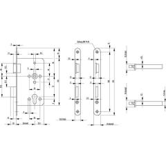 BKS - Einsteckschloss Stulp 24 mm, rund, DIN links, Falle und Riegel Zinkdruckguss