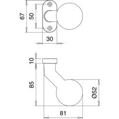 edi - Profiltürknopf 1332/0000 Material Alu.F1