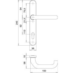 edi - Rahmen-1/2 Innen-Garnitur Kronos 1300/0235 Alu.F12 PZ