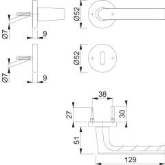 Hoppe Rosettengarnitur Hamburg | Aluminium F9714 OB