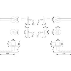 Hoppe Rosettengarnitur Hamburg | Aluminium F9714 WC