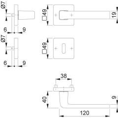 Hoppe Rosettengarnitur Dublin | Aluminium (F1) OB