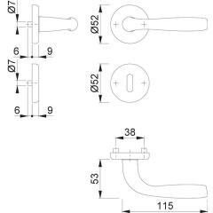 Hoppe Rosettengarnitur Maribor Aluminium (F1) OB