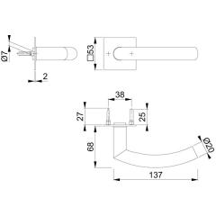 Hoppe Türdrückerpaar Trondheim E1430Z/848N VA F69 m.Drückerrosetten VK 8mm Hoppe