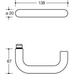 HEWI Rosetten-Drückergarnitur 111R01.130 Kunststoff 99 rund BB DIN L/R D/D