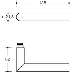 HEWI Halbgarnitur 162PBR13.233 PA 90 ma 4-KT.9 mm