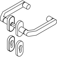 HEWI Rosetten-Drückergarnitur 270XAH01.340 VA ov.PZ DIN L/R D/D