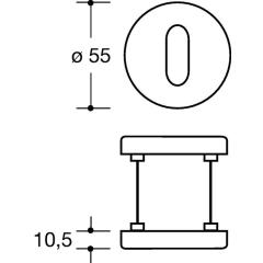 HEWI Schlüsselrosetten-Paar 306.23PB 90 Kunststoff 90 Schildst.10,5 mm PZ rund