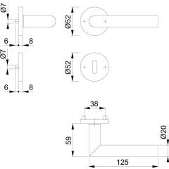 Hoppe Rosettengarnitur Amsterdam E1400Z/42KV/42KVS