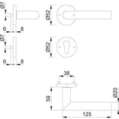 Hoppe Rosettengarnitur Amsterdam E1400Z/42KV/42KVS