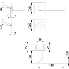 Hoppe Rosettengarnitur Amsterdam E1400Z/848N/848NS