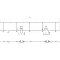 Schiebesystem 450100 100kg 2000 mm schwarz HLT 38-40 mm Kompletts.