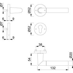 Hoppe Türbeschlag Lecce | Aluminium PZ