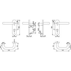 Hoppe FS-Garnitur Paris Aluminium (F1) PZ