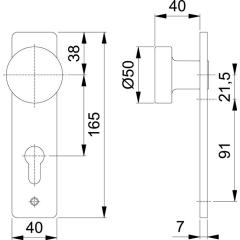 Hoppe Knopfkurzschild Aluminium (F1) PZ