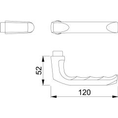 Hoppe Türdrückerlochteil London 113 Alu.F1/naturf.4-KT.8mm DIN L/R Hoppe