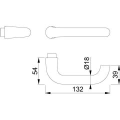 Hoppe Türdrückerpaar Paris 138L/EI38Z Alu.F2 o.Rosetten VK 8mm