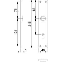 Hoppe Langschildpaar 202SP F4/bronzef.F4 SK/OL 78mm Hoppe