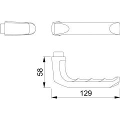 Hoppe Türdrückerlochteil London 113H Alu.F2/neusilberfarbig 4-KT.10mm DIN L/R Hoppe