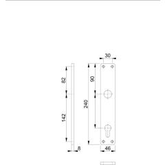 Hoppe Langschildpaar 202H F1/naturf.F1 PZ 92mm Hoppe