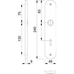 Hoppe Langschildpaar 273P F1/naturf.F1 BB 72mm Hoppe