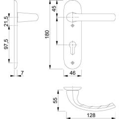 Hoppe Kurzschildgarnitur Tôkyô Aluminium (F1) PZ