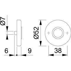 Hoppe Drückerrosetten-Paar Aluminium (F2/neusilberfarbig)