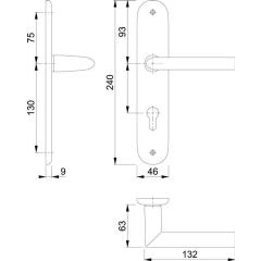 Hoppe Langschildgarnitur Stockholm Aluminium (F1) PZ