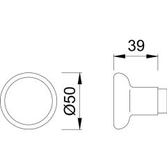 Hoppe Knopflochteil 54 Alu.4-KT.8mm Hoppe