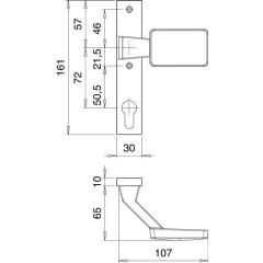 edi - Schlosskasten-Griff 1317/1020 Alu.Aufnahme M12