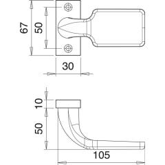 edi - Profiltürknopf 1315/0000 Alu.F1 Aufnahme M12 gekr.