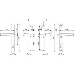 Hoppe Profiltürgarnitur Tôkyô Aluminium (F1) PZ