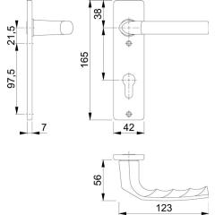 Hoppe Kurzschildgarnitur Birmingham Aluminium (F1) PZ