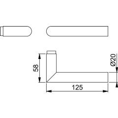 Hoppe Türdrückerlochteil Amsterdam E1400Z VA ma 4-KT.8mm DIN L/R Hoppe