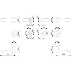 Hoppe Rosettengarnitur Genova | Messing massiv (F45-R) WC