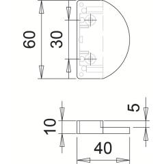 edi - Balkontürgriff Kunststoff braun 60 mm