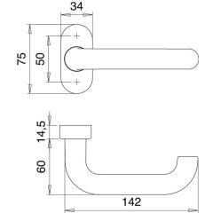 edi - Feuerschutzdrückerlochteil 1030/2133 VA EST ger.4-KT.9 mm