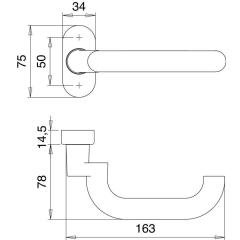 edi - Feuerschutzdrückerlochteil 1430/2133 VA EST ger.4-KT.9 mm