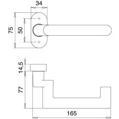 edi - Feuerschutzdrückerlochteil 1460/2133 VA EST gekr.4-KT.9 mm