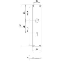 Renovierschildpaar 220 Z VA F00 BB Entf.72mm EDI | 2 Stück