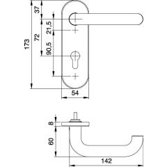 edi - FS-Garnitur Targa/K FS 103/103 AP VA F00 D/D TS 40-65 mm PZ rund  DIN L/R