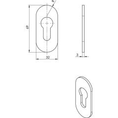 OGRO Kleberosette 6700 ER PZ-3 MM VA ER Schildst.3 mm PZ ov.