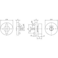 OGRO Schlüsselrosette 7122 WC AL Alu.F1 Schildst.9 mm WC rund