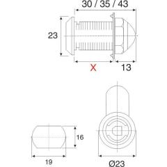 BMB Hebelverschluss Sys.600 versch.-schl.b.22 mm inkl.I.-Zyl.