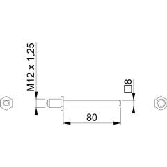 Hoppe VK FDW-Vollstift/Schnellstift 4-KT.8x80mm Fe M12x1,25 Hoppe