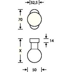 FSB Profiltürknopf 07 0802 Material Alu.0105 4-KT.8 mm fest/drehbar