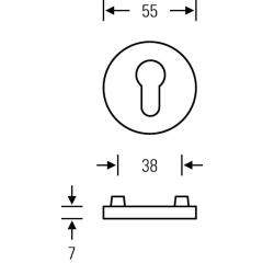 FSB Schlüsselrosette-Paar 12 1735 VA 6204 Schildst.7 mm R-WC rund