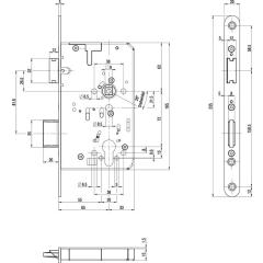 BKS - Panik-Einsteckschloss 2320, 24/65 mm, Panik-Funktion B, DIN links/rechts, Edelstahl